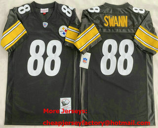 Men's Pittsburgh Steelers #88 Lynn Swann Black 1975 Throwback Jersey