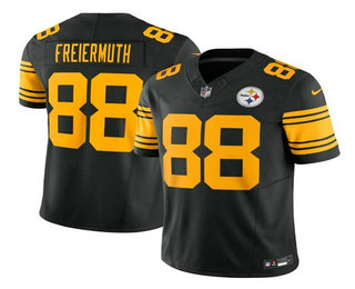 Men's Pittsburgh Steelers #88 Pat Freiermuth Black 2023 FUSE Vapor Color Rush Limited Stitched Jersey