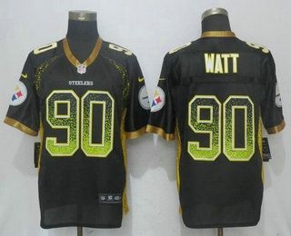 Men's Pittsburgh Steelers #90 T. J. Watt Black Drift Stitched NFL Nike Fashion Jersey