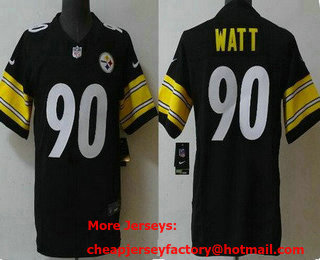 Men's Pittsburgh Steelers #90 TJ Watt Limited Black FUSE Vapor Jersey