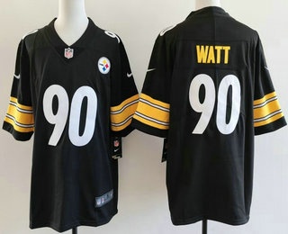Men's Pittsburgh Steelers #90 TJ Watt Limited Black Vapor Jersey