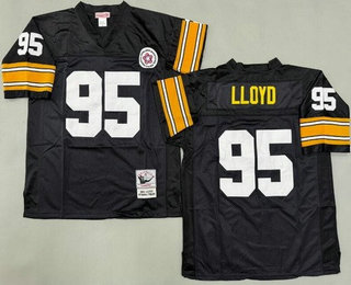 Men's Pittsburgh Steelers #95 Greg Lloyd Black Throwback Jersey