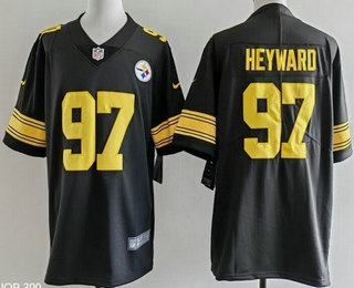 Men's Pittsburgh Steelers #97 Cameron Heyward Limited Black Throwback Vapor Jersey