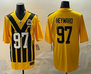 Men's Pittsburgh Steelers #97 Cameron Heyward Limited Yellow Throwback Vapor Jersey