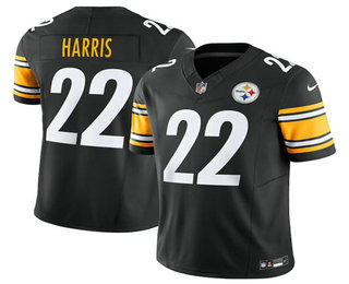 Men's Pittsburgh Steelers Black #22 Najee Harris 2023 FUSE Vapor Limited Stitched Jersey