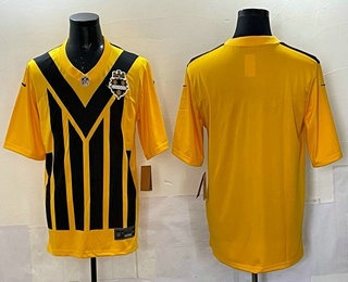 Men's Pittsburgh Steelers Blank Limited Yellow Throwback Vapor Jersey