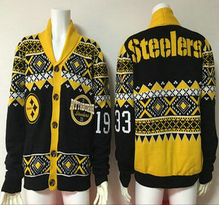 Men's Pittsburgh Steelers Founded in 1933 Button Multicolor NFL Sweater
