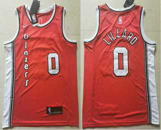 Men's Portland Trail Blazers #0 Damian Lillard NEW Red 2019-20 Hardwood Classics Nike Swingman Stitched NBA Jersey