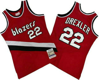 Men's Portland Trail Blazers #22 Clyde Drexler Red 1991 Throwback Swingman Jersey