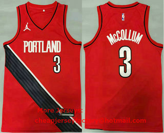 Men's Portland Trail Blazers #3 C.J. McCollum Red 2021 Brand Jordan Swingman Stitched NBA Jersey