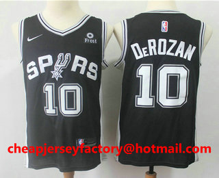 Men's San Antonio Spurs #10 DeMar DeRozan Black 2018-2019 Nike Frost Swingman Stitched NBA Jersey