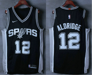 Men's San Antonio Spurs #12 LaMarcus Aldridge Black 2017-2018 Nike Authentic Stitched NBA Jersey