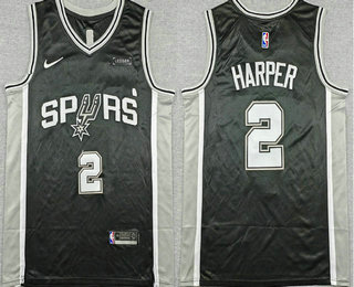 Men's San Antonio Spurs #2 Dylan Harper Black Icon Sponsor Swingman Jersey