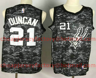 Men's San Antonio Spurs #21 Tim Duncan  Camo 2018 Nike Swingman Stitched NBA Jersey