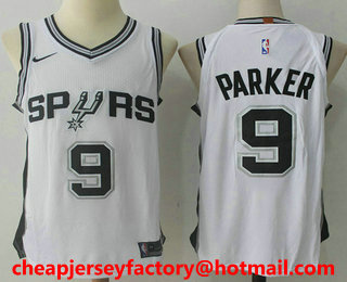 Men's San Antonio Spurs #9 Tony Parker White 2017-2018 Nike Authentic Stitched NBA Jersey