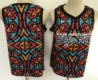 Men's San Antonio Spurs Blank Black Salute Nike Swingman Stitched NBA Jersey