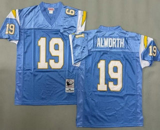 Men's San Diego Chargers #19 Lance Alworth Light Blue 1963 Throwback Jersey