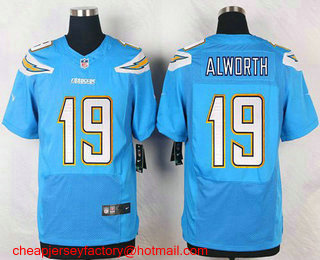 Men's San Diego Chargers #19 Lance Alworth Light Blue Alternate NFL Nike Elite Jersey