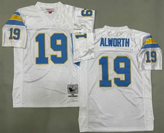 Men's San Diego Chargers #19 Lance Alworth White Alternate 1963 Throwback Jersey