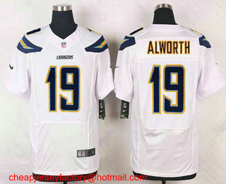 Men's San Diego Chargers #19 Lance Alworth White Road NFL Nike Elite Jersey