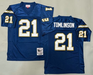 Men's San Diego Chargers #21 LaDainian Tomlinson Navy 2002 Throwback Jersey