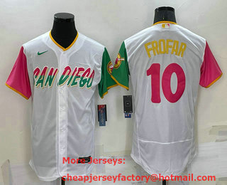 Men's San Diego Padres #10 Jurickson Profar White 2022 City Connect Flex Base Stitched Jersey