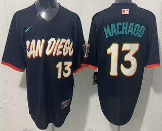Men's San Diego Padres #13 Manny Machado Navy 2026 City Connect Stadium Jersey