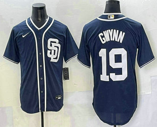 Men's San Diego Padres #19 Tony Gwynn Navy Stitched Cool Base Nike Jersey