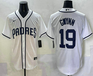 Men's San Diego Padres #19 Tony Gwynn White Stitched Cool Base Nike Jersey