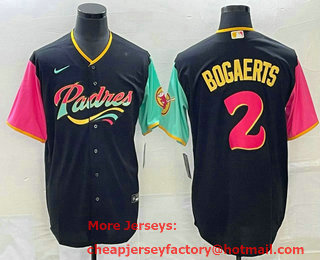 Men's San Diego Padres #2 Xander Bogaerts 2022 Black City Connect Cool Base Stitched Jersey
