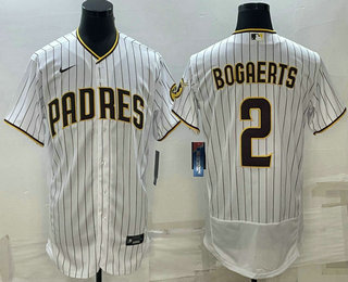 Men's San Diego Padres #2 Xander Bogaerts White Flex Base Stitched Baseball Jersey