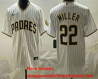 Men's San Diego Padres #22 Mason Miller White Cool Base Jersey