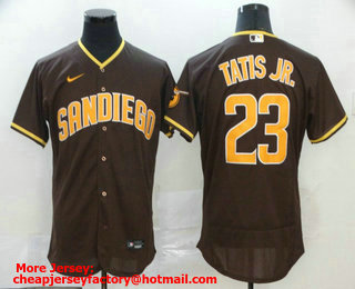 Men's San Diego Padres #23 Fernando Tatis Jr. Brown Stitched MLB Flex Base Nike Jersey