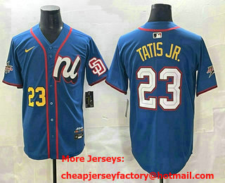 Men's San Diego Padres #23 Fernando Tatis Jr Number Blue 2025 All Star Limited Stitched Jersey