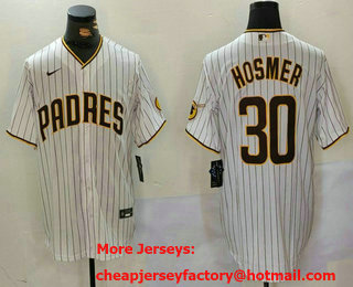 Men's San Diego Padres #30 Eric Hosmer White Stitched Cool Base Nike Jersey