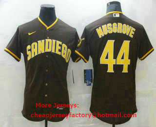 Men's San Diego Padres #44 Joe Musgrove Brown Stitched MLB Flex Base Nike Jersey