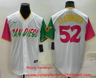 Men's San Diego Padres #52 Mike Clevinger White 2022 City Connect Cool Base Stitched Jersey