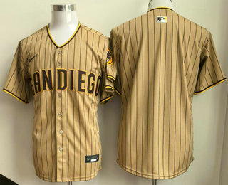 Men's San Diego Padres Blank Tan Cool Base Stitched Jersey