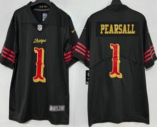 Men's San Francisco 49ers #1 Ricky Pearsall Limited Black Rivalries Vapor Jersey