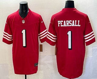 Men's San Francisco 49ers #1 Ricky Pearsall Limited Red Throwback FUSE Vapor Jersey