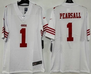 Men's San Francisco 49ers #1 Ricky Pearsall Limited White Vapor Jersey