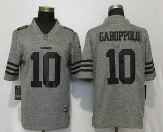 Men's San Francisco 49ers #10 Jimmy Garoppolo Nike Gray Gridiron 2018 Vapor Untouchable NFL Gray Limited Jersey