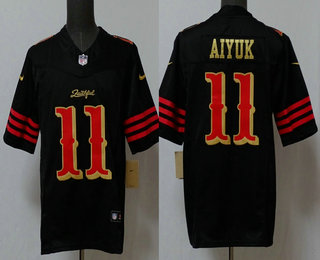 Men's San Francisco 49ers #11 Brandon Aiyuk Limited Black Rivalries FUSE Vapor Jersey