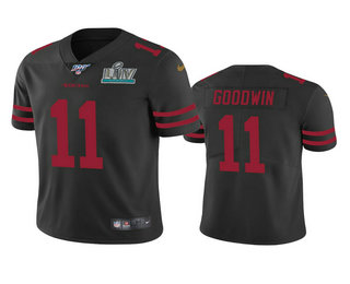 Men's San Francisco 49ers #11 Marquise Goodwin Black Super Bowl LIV Vapor Limited Jersey