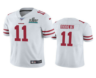 Men's San Francisco 49ers #11 Marquise Goodwin White Super Bowl LIV Vapor Limited Jersey