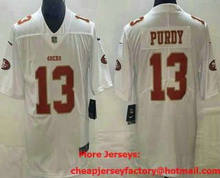 Men's San Francisco 49ers #13 Brock Purdy Limited White Fashion Vapor Jersey