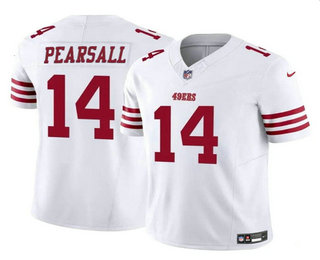 Men's San Francisco 49ers #14 Ricky Pearsall  White 2024 FUSE Vapor Limited Stitched Football Jersey