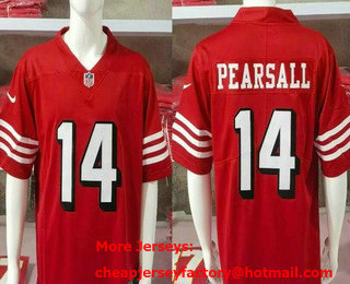 Men's San Francisco 49ers #14 Ricky Pearsall Limited Red Throwback Vapor Jersey