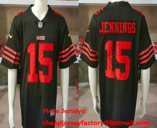 Men's San Francisco 49ers #15 Jauan Jennings Black Vapor Limited Stitched Jersey