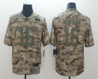 Men's San Francisco 49ers #16 Joe Montana Nike Camo 2018 Salute to Service Stitched NFL Limited Jersey